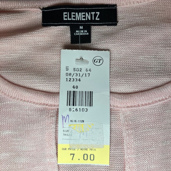 NWT Elementz Pink Long Sleeve Top/Mock Wrap Around - Picture 11 of 11